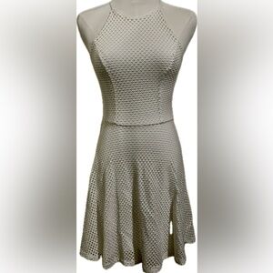 DESIGN LAB White Textured Skater Dress